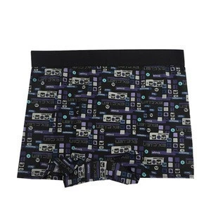 Comfortable fabric customized printed adult males boxer briefs young men underwear