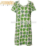 Comfortable Popular Small Cherry And Floral Printing Ladies Cotton Nightshirts