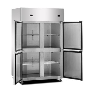 Commercial vegetable Refrigerator 4 Doors Stainless Steel freezer for seafood &amp; meat