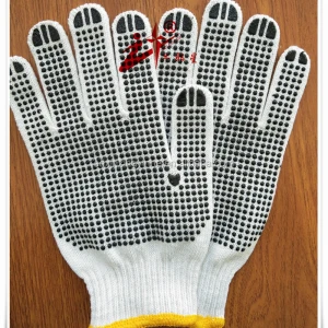construction working gloves cheap PVC dots glove
