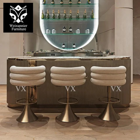 Buy Contemporary High Quality Bar Chairs Luxury Bar Counter With Gold ...