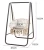 Import Cotton macrame swing hanging chair steel stand for indoor outdoor from China