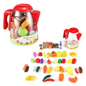 Creative cheap modern kitchen set for kids toy fruit daming pot pretend play toy
