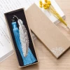 Creative Crafts Vintage Bookmarks Chinese Style Metal Feather Tassel Bookmarks