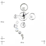 Creative DIY  Acrylic Digital Mirror Wall Clock Stylish Living Room Sofa Mute Home Wall Sticker Wall Clock
