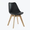 cross wood leg plastic dining chair modern simple hotel dining chair