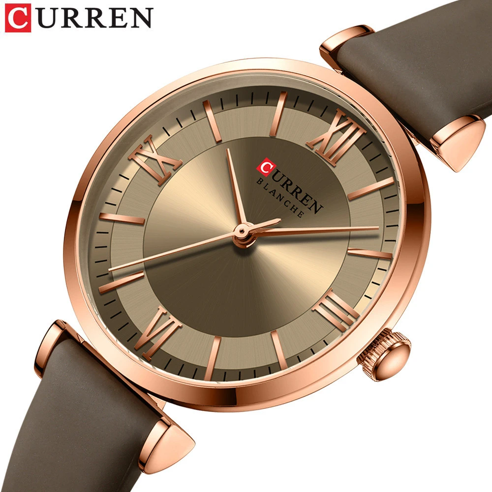 CURREN 2021 new luxury brand quartz movement fashion ladies wristband leather watch
