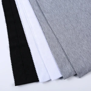 Custom color design spandex 2x2 pd rib knit plain dyed polyester fabric sportswear