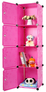 Custom Cute Cartoon Printed Chinese Modern Kids Portable Plastic Closet Wardrobe, Plastic Cube Wardrobe