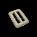 Custom Handmade Cream Wool Rope Fabric Cover Buckle Plastic Belt Buckle For Dresses Webbing