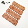 Custom leather labels/centre fold leather labels/personalized leather tags