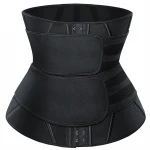 custom logo private label women workout black tummy slimming belly belt double strap 100% latex rubber waist trimmer