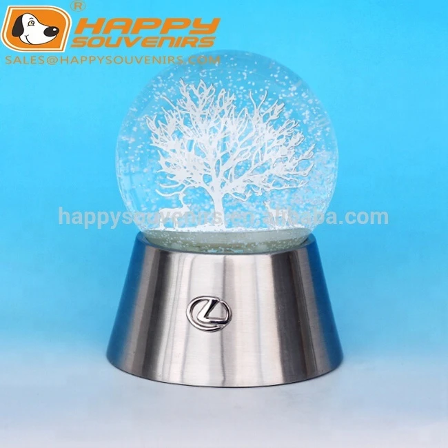 Custom metal base shinning STAR crystal battery snow globe iron sheet water ball promotion christmas gifts snow globe