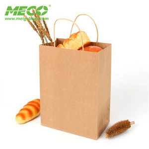 Custom New Design Handle Shopping Brown Kraft Paper Bag