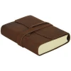 Custom Personalized Embossed Blank Brown Paper Handmade Vintage Genuine Leather Cover Travelers Diary Journal Writing Notebook