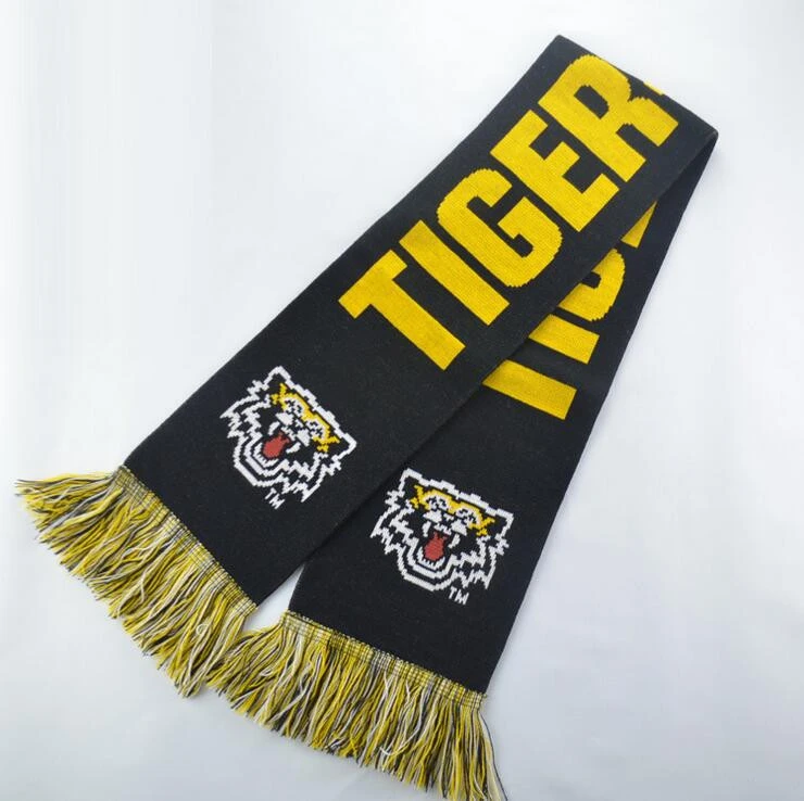 Custom printing football club scarf jacquard design custom soccer scarf