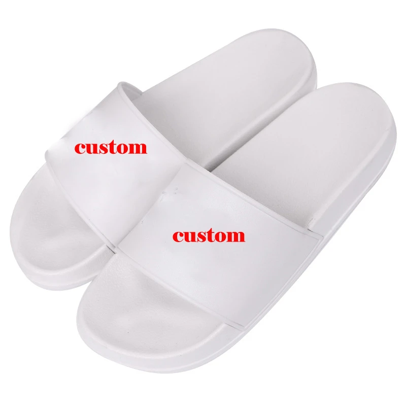 Custom Printing Logo Slide Sandal Black Rubber Plain Summer EVA Men Pantone Waterproof Print Winter Oem Customized Slippers