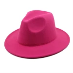 Custom Wool White Fedora Hats Big Wide Brim Men kids Women Leopard Fedora Felt Hat