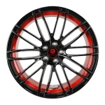 Customize Design Direct Sale Glossy Black Machine Face Overlay Red/Glossy Black Alloy Wheels Rims