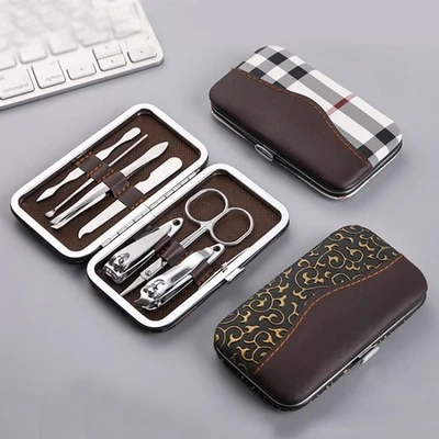 customize logo manicure set 7pcs/set Stainless Steel Pedicure Care Travel Cutter Kit Nail Clipper Set