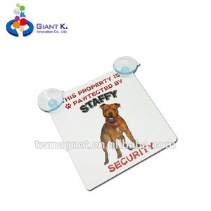 customized beware of dog staffy plastic hanging door sign