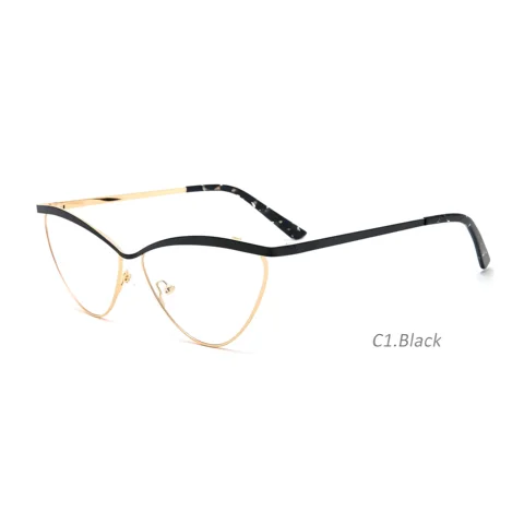 Customized Logo Hot Selling Irregular Optical Eyeglasses Metal Eyewear Metal Glasses Optic Frame