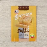 customized printed 150g flat zipper packaging bag for dried fruit coconut durian banana mango food packing