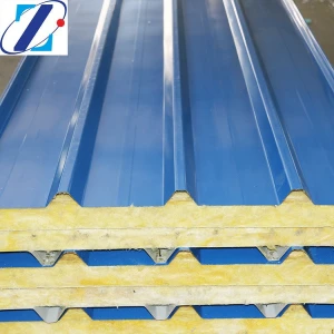 Dalian ZhongYi Factory direct sales  Galvanized Steel Sheet Water Proof Glass Wool Rock wool Sandwich Roof Tile