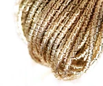 Dark Pale Gold Round Waved Copper Hand Embroidery French Fine Metallic Cut Wire Goldwork Luneville Tambour Gimp Dabka Purl