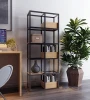 Decoration Bookshelves Industrial Style Metal Frame And Wood Box Bookcase Large Iron Bookshelf White Black