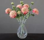 Decorative 2 Heads real touch Dahlias flower Artificial Dahlia white Chrysanthemum for Sale