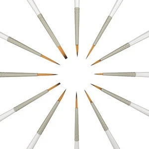 Detail Paint Brush Set 12 Miniature Brushes for Art Painting - Acrylic, Watercolor, Oil