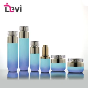 Devi customized cosmetic glass bottle/container packing set for skin care