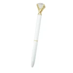 Diamond stone attached golden metal ball pen ballpen custom logo promotional & business gifts in gold color