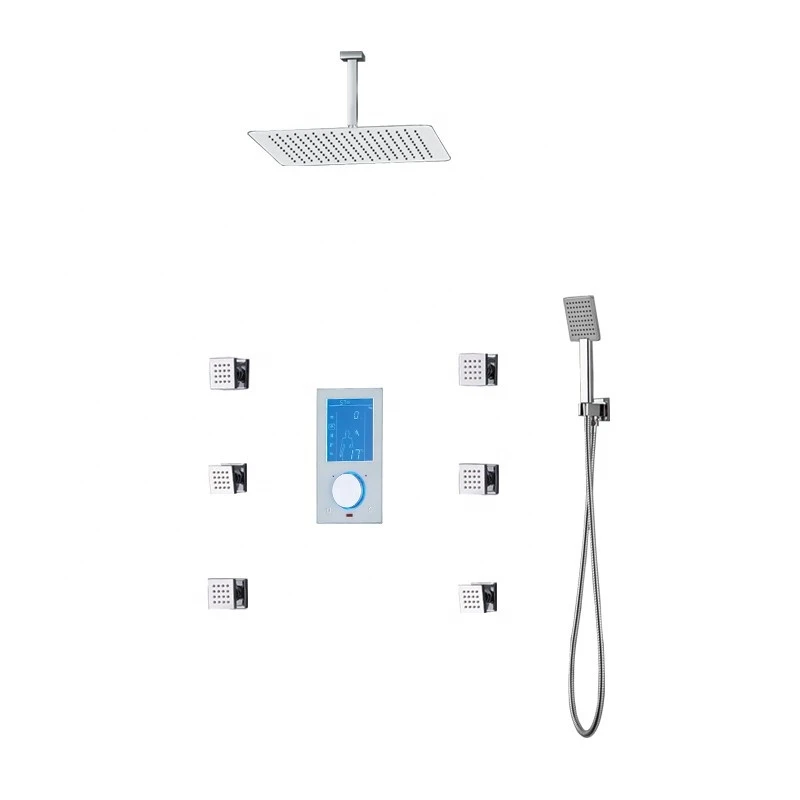 Digital in wall mounted 2/3 way controller with display concealed bath shower panel Intelligent shower mixer