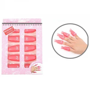 Disposable Nail Art Soak Off Cap Clip UV Gel Polish Degreaser Removal Pink Finger Wraps Plastic Cleaner Manicure Remover Tool