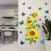 DIY Decorative sunflower butterfly wall sticker living room decoration decal pvc sticker