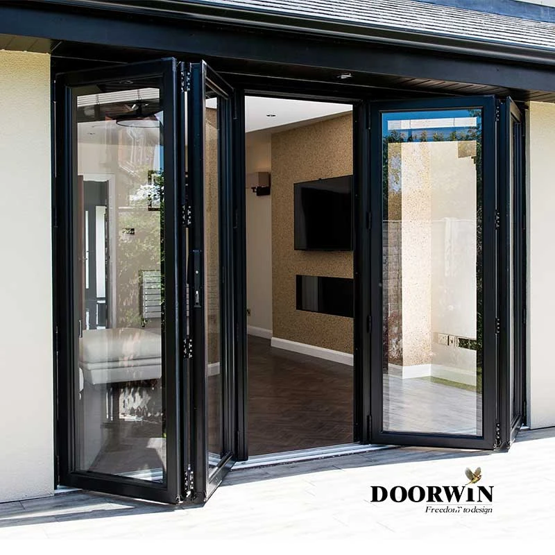 DOORWIN NFRC AS2047 standard cheap internal external aluminium bi fold folding folded balcony patio doors