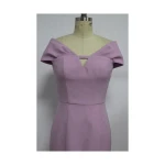 Dress made in china hot selling fashion style office dress pencil women drop shoulder casual dresses with deep v-neck