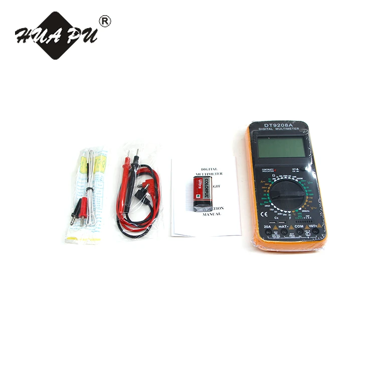 DT9208A hight quality wholesale ac dc lcd display manual multimeter digital multimetro
