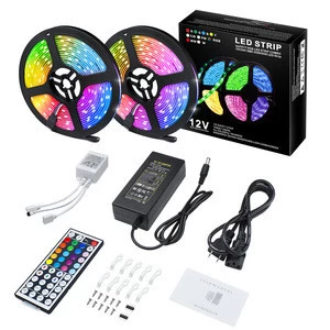Dual Rolw of 16.4feet (5meter) 30Watt SMD5050-150  RGB Color Change LED Strip IP65 Waterproof with Power Supply and Controller