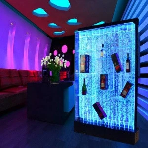 dubai luxury water bubble wall fountain room dividers screen led wine cabinet bar furniture