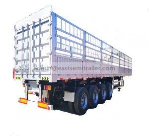 EAST China low price High quality 3 axles 12 tire 50 tons 60 tons 80 tons cargo truck trailer stake fence semi trailer