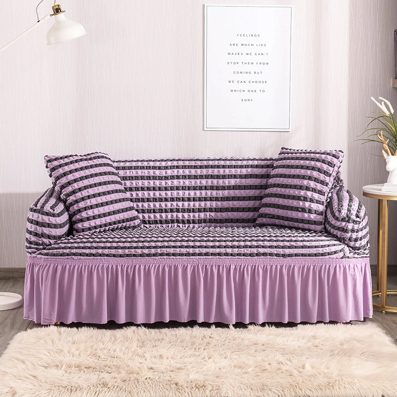 Easy Fitted Sofa Couch Cover Universal High Stretch Durable Furniture Protector Sofa Slipcover with Skirt