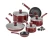 Import Eco-friendly and Healthy 8pcs red non-stick coating aluminum cookware sets Black with Red. from China