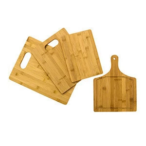 Eco-friendly Durable Solid Bamboo 4 Piece Wooden Bamboo Chopping Board With Handle