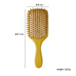 Eco-Friendly Manufacturer Airbag Comb Wooden Paddle Trapezoid Head Detangling Hair Brush Bamboo Handle Massage Hairbrush