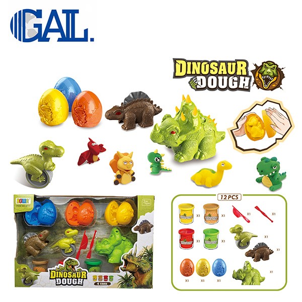 Educational Play Dough Set Plasticine color Clay Creative Playdough With EN71 Dinosaur egg toy GL605200