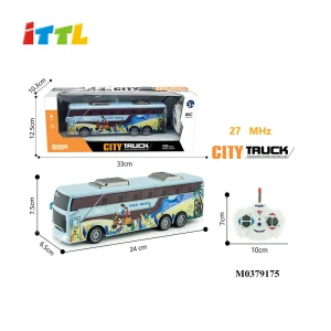 Electric 1:32 scale model remort control city express line plastic bus r c toy with light