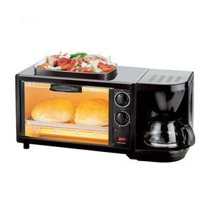 Electric Breakfast Maker with Frying Pan and Toaster Oven 3 in 1
